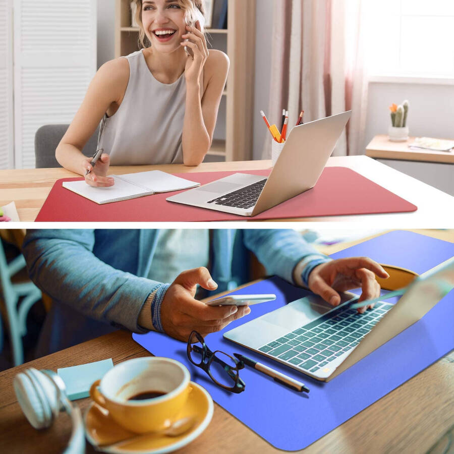 Manunclaims Non-Slip Desk Pad, Mouse Pad, Waterproof PVC Desk Table Protector, Ultra Thin Large Desk Blotter, Easy Clean Laptop Desk Writing Mat for Office Work/Home/Decor - 15