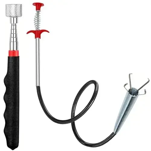 Magnetic Pickup Tool and Grabber Set, 35-inch Flexible Claw, 30-inch Telescoping Magnet with 20lb Pull Force - 1