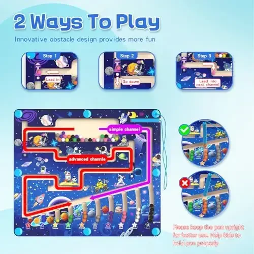 Magnetic Color and Number Maze - Montessori Toys for 3+ Year Old - Wooden Color Matching Learning Counting Puzzle Board -Toddler Activities Fine Motor Skills Toys for Boys Girls 3 4 5 Years Old - MAGNETIC (1)