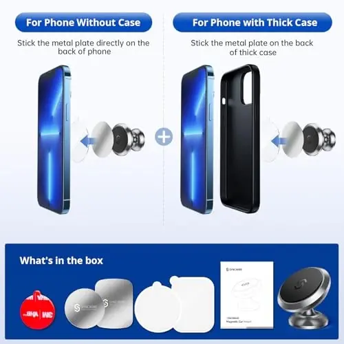 Manyetik Telefon Araba Tutucusu, Syncwire Araba Telefon Tutucu, 360° Ayarlanabilir Manyetik Telefon Tutucu - Gri - 2