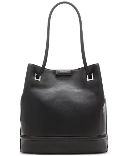 Ash Tote with Magnetic Snap - Black/silver - 1