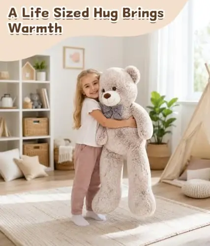MaoGoLan 39 Inch Giant Teddy Bear, Two Tone Plush Stuffed Animal Gift | Soft plush fur and a huggable 39 inch design make this big teddy bear a cozy companion for kids, teens, and loved ones. - 5
