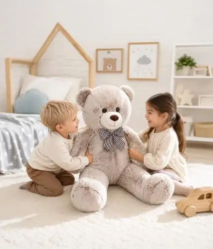 MaoGoLan 39 Inch Giant Teddy Bear, Two Tone Plush Stuffed Animal Gift | Soft plush fur and a huggable 39 inch design make this big teddy bear a cozy companion for kids, teens, and loved ones. - 3