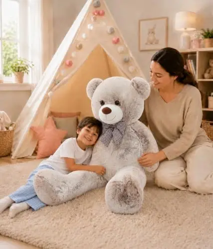 MaoGoLan 47 Inch Big Teddy Bear Soft Two Tone Plush Toy for Kids Girlfriend | Premium dual-tone tie-dye fur design offers a unique aesthetic appeal that stands out from standard plush toys. - 3