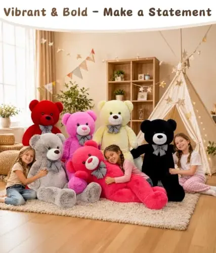MaoGoLan 47 Inch Big Teddy Bear Soft Two Tone Plush Toy for Kids Girlfriend | Premium dual-tone tie-dye fur design offers a unique aesthetic appeal that stands out from standard plush toys. - 5