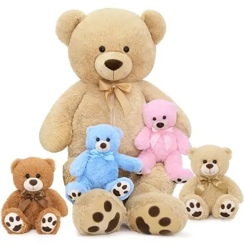 MaoGoLan 5Pcs Big Teddy Bear Plush with 4 Babies,41