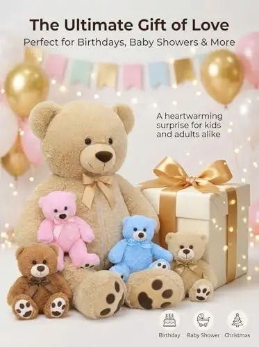 MaoGoLan 5Pcs Big Teddy Bear Plush with 4 Babies,41