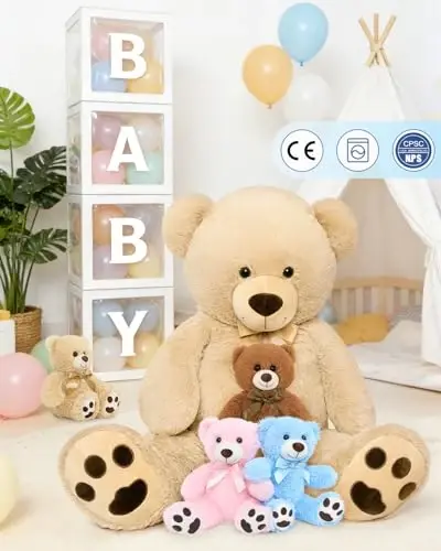 MaoGoLan 5Pcs Big Teddy Bear Plush with 4 Babies,41