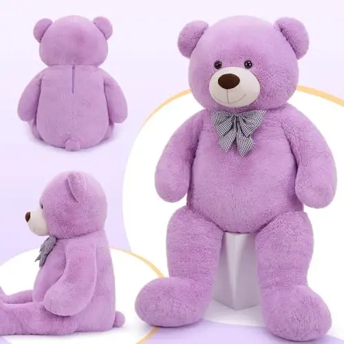 MaoGoLan Big Teddy Bear 6 Feet,Life Size Huge Teddy Bear Plush Stuffed Animal,Adorable and Soft Purple Teddy Bear Gift for Christmas,Valentines,Birthday,or Long Distance - 3