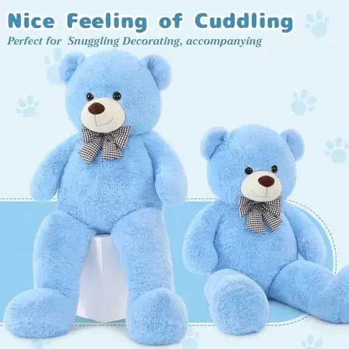 MaoGoLan Large Blue Teddy Bear Jumbo Bear 55 inch Oversize Huge Stuffed Animal for Boys and Girls - 4