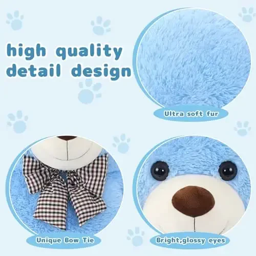 MaoGoLan Large Blue Teddy Bear Jumbo Bear 55 inch Oversize Huge Stuffed Animal for Boys and Girls - 6