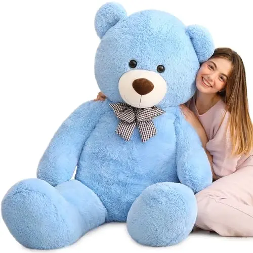 MaoGoLan Large Blue Teddy Bear Jumbo Bear 55 inch Oversize Huge Stuffed Animal for Boys and Girls 