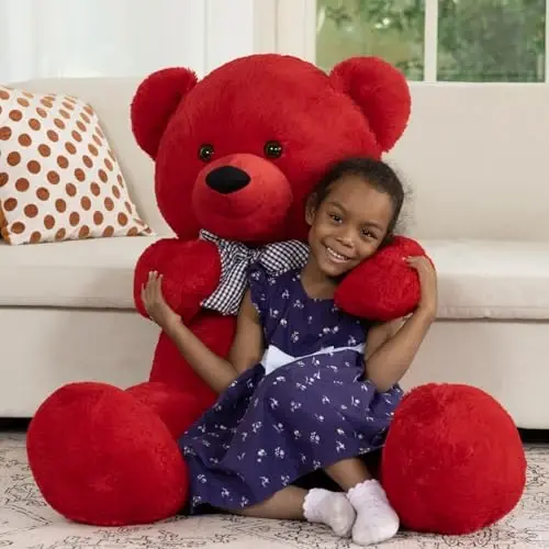 MaoGoLan Big Teddy Bear 55 inches,Life Size Big Plush Stuffed Animal,Adorable and Soft Red Teddy Bear Gift for Christmas,Valentines,Birthday,or Long Distance - 4