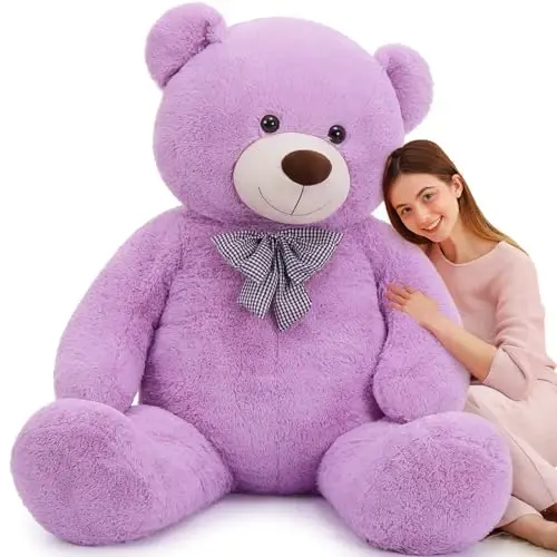 MaoGoLan Big Teddy Bear 6 Feet,Life Size Huge Teddy Bear Plush Stuffed Animal,Adorable and Soft Purple Teddy Bear Gift for Christmas,Valentines,Birthday,or Long Distance - MAOGOLAN
