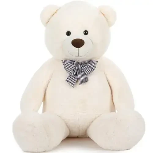 MaoGoLan Giant White Teddy Bear Stuffed Animal 5 Feet,Soft Cuddly Smiling Face Big Teddy Bear Plush Gift for Boyfriend Girlfriend - 6