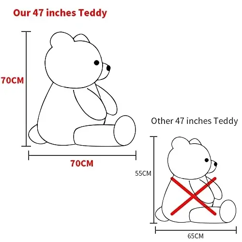 MaoGoLan Giant Grey Teddy Bear 47 inch 4 feet Large Stuffed Gray Teddy Bears Stuffed Animals for Girlfriend Children - 2