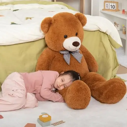MaoGoLan Giant Brown Teddy Bear 4 Feet,Adorable and Cuddly Big Bear Stuffed Animal 47