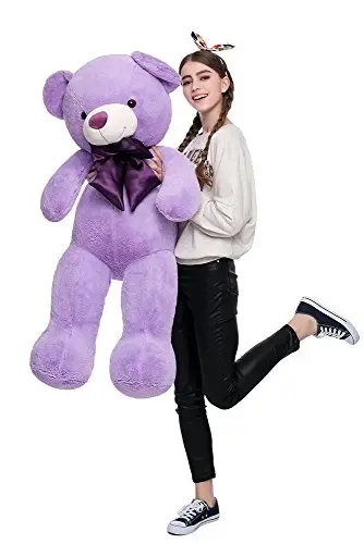 MaoGoLan Giant Purple Teddy Bear 47 inch Life Size Bear Stuffed Animal Plush Toy Valentines Bear for Girls Girlfriend Wife Children Teens - 5