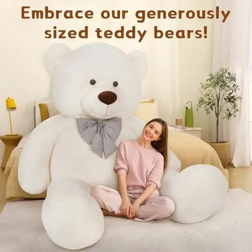 MaoGoLan Giant Teddy Bear 10ft Stuffed Animal, Huge Jumbo Size 10 Feet Teddy Bear Plush, Charming and Fluffy Bear for Decorations, Celebrations,Valentines Day,Baby Shower,White - 2