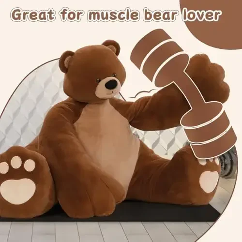 MaoGoLan Giant Teddy Bear Stuffed Animal,Unique Little Head and Big Muscle Body Teddy Bear Plush Toy, 43.3