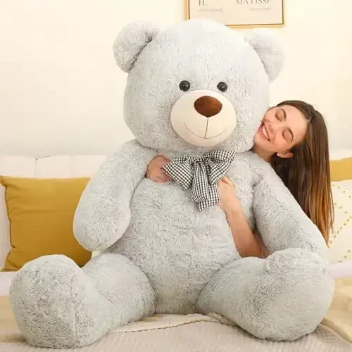 MaoGoLan Giant Teddy Bear Plush 5 Feet, Life Size Large Stuffed Animal 5 Feet,Soft and Fluffy Big Teddy Bear Gift for Baby Shower,Christmas,Valentines,Gray - 3