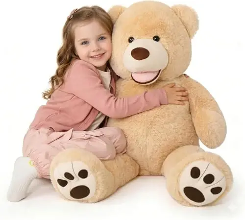 MaoGoLan Giant Teddy Bear Plush,39 inches Big Teddy Bear Stuffed Animal,Adorable Smiling Large Bear,Express Your Love Gift for Kids,Girlfriend,Baby Shower,Valentines Day,Christmas,Long Distance - 1