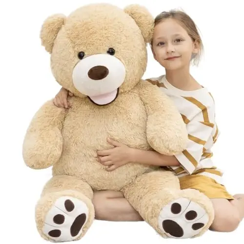 MaoGoLan Giant Teddy Bear Plush,39 inches Big Teddy Bear Stuffed Animal,Adorable Smiling Large Bear,Express Your Love Gift for Kids,Girlfriend,Baby Shower,Valentines Day,Christmas,Long Distance - 2