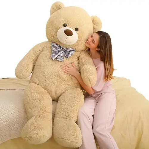 MaoGoLan Giant Teddy Bear Plush, Life Size Large Teddy Bear Stuffed Animal 5 Feet,Soft and Fluffy Big Teddy Bear Gift for Baby Shower,Christmas,Valentines - MAOGOLAN