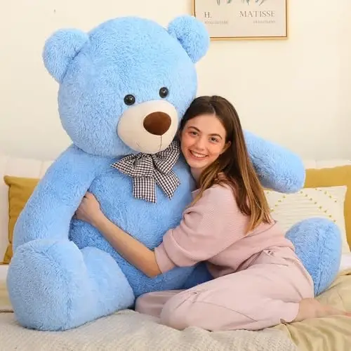 MaoGoLan Giant Teddy Bear Plush, Life Size Large Teddy Bear Stuffed Animal 5 Feet,Soft and Fluffy Big Teddy Bear Gift for Baby Shower,Christmas,Valentines,Blue - MAOGOLAN (1)