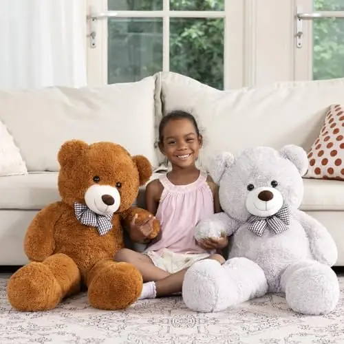 MaoGoLan Giant Teddy Bear Plush Toy - Ultra Soft & Cute Large Stuffed Animal 39 inches, Perfect for Baby Showers, Birthdays, Valentines Day Gifts (Kids, Couples, Family),Gray - MAOGOLAN