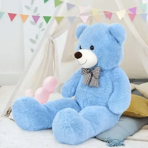 MaoGoLan Giant Teddy Bear Plush Toy - Ultra Soft & Cute Large Stuffed Animal 39 inches, Perfect for Baby Showers, Birthdays, Valentine’s Day Gifts (Kids, Couples, Family),Blue - 3