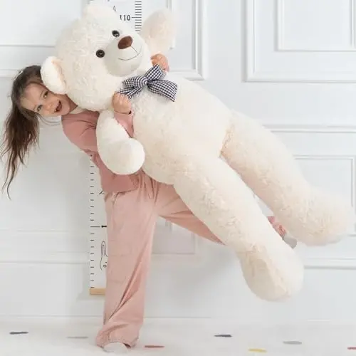 MaoGoLan Giant Teddy Bear Plush Toy - Ultra Soft & Cute Large Stuffed Animal 39 inches, Perfect for Baby Showers, Birthdays, Valentines Day Gifts (Kids, Couples, Family),Beige - 2