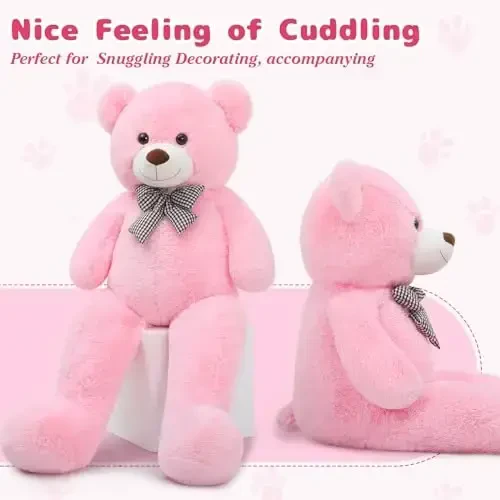 MaoGoLan Giant Pink Teddy Bear 55 inch Life Size Big Bear Large Stuffed Animals for Girlfriend - MAOGOLAN (1)