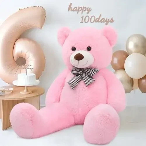 MaoGoLan Giant Pink Teddy Bear 55 inch Life Size Big Bear Large Stuffed Animals for Girlfriend - 5