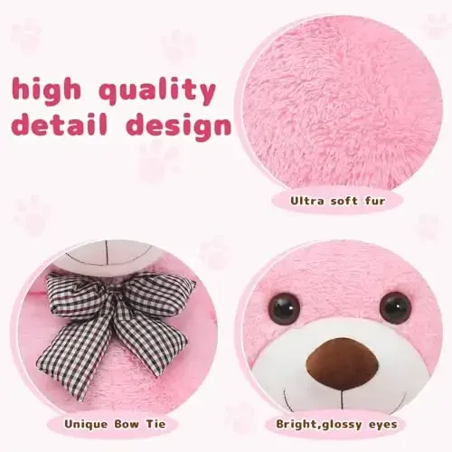 MaoGoLan Giant Pink Teddy Bear 55 inch Life Size Big Bear Large Stuffed Animals for Girlfriend - 6