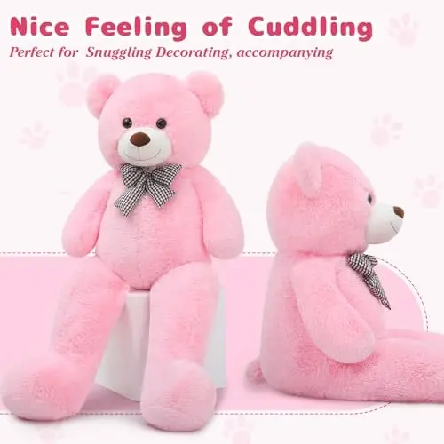 MaoGoLan Giant Pink Teddy Bear 55 inch Life Size Big Bear Large Stuffed Animals for Girlfriend - 2
