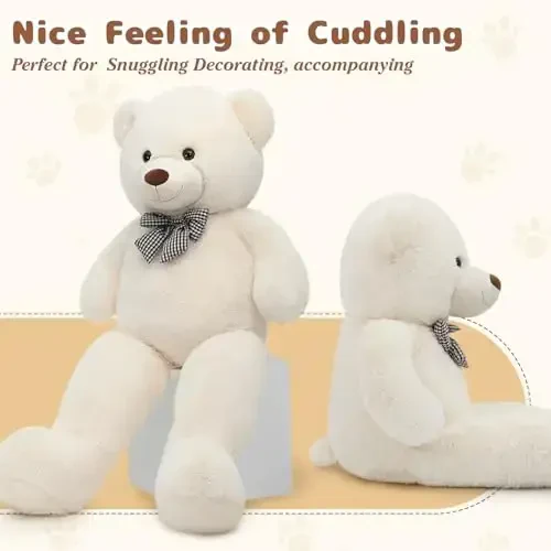 MaoGoLan Life Size Giant Jumbo Teddy Bear 55 inch Big Stuffed Animals Chucky Plush Large Bear Gift for Girls Teens Boys Children Girlfriend Boyfriend Wife GF - 4