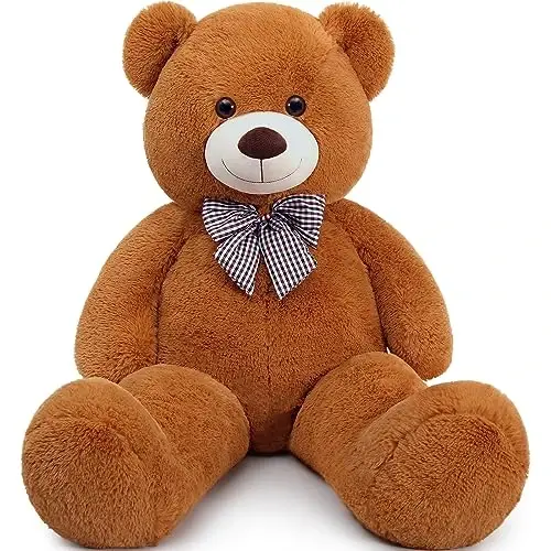 MaoGoLan Giant Brown Teddy Bear 4 Feet,Adorable and Cuddly Big Bear Stuffed Animal 47