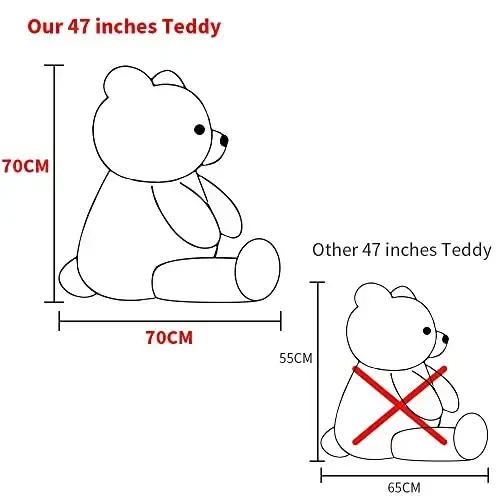 MaoGoLan Giant Grey Teddy Bear 47 inch 4 feet Large Stuffed Gray Teddy Bears Stuffed Animals for Girlfriend Children - 2
