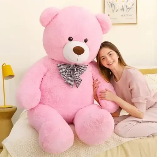 MaoGoLan Giant Pink Teddy Bear 55 inch Life Size Big Bear Large Stuffed Animals for Girlfriend - 3