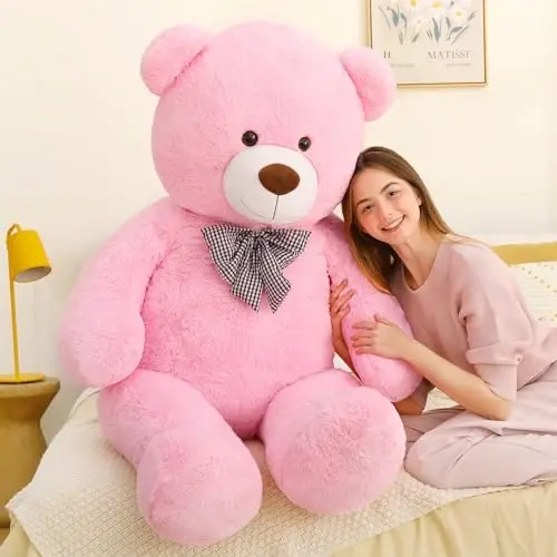 MaoGoLan Giant Pink Teddy Bear 55 inch Life Size Big Bear Large Stuffed Animals for Girlfriend - 3