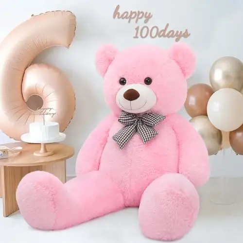 MaoGoLan Giant Pink Teddy Bear 55 inch Life Size Big Bear Large Stuffed Animals for Girlfriend - 5