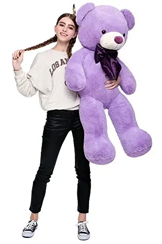 MaoGoLan Giant Purple Teddy Bear 47 inch Life Size Bear Stuffed Animal Plush Toy Valentines Bear for Girls Girlfriend Wife Children Teens - 4