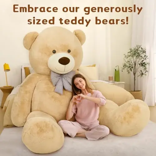 MaoGoLan Giant Teddy Bear 10ft Stuffed Animal, Huge Jumbo Size 10 Feet Teddy Bear Plush, Charming and Fluffy Teddy Bear for Decorations, Celebrations,Valentines Day,Baby Shower,Brown - 10