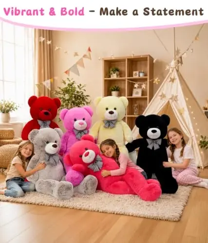 MaoGoLan Giant Teddy Bear 4 Feet,Adorable and Cuddly Big Bear Stuffed Animal 47