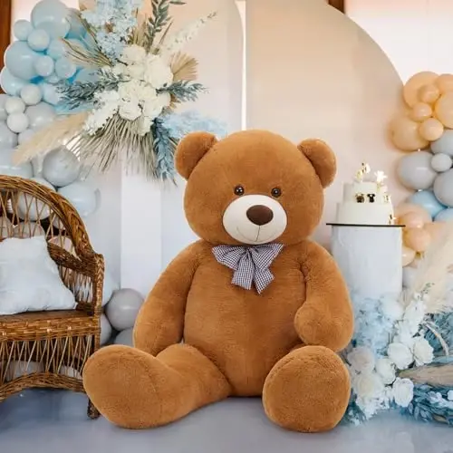 MaoGoLan Giant Teddy Bear 6 Feet Tall, Dark Brown Human Size Big Teddy Bear Sevgililar kuni, Rojdestvo, Tug'ilgan kunida yigit, qiz do'sti, xotin uchun mo'ljallangan 6 fut balandlikdagi MaoGoLan Giant Teddy Bear, to'q jigarrang odam o'lchamidagi katta ayiqcha - MAOGOLAN (1)