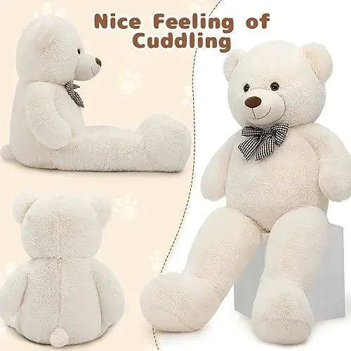MaoGoLan Giant Teddy Bear Katta Qo'g'irchoq Ayiq Katta 4 Feet O'yinchoq Ayiq Bolalar uchun katta o'lchamdagi ayiq qiz do'sti yigit xotini bolalar - 5