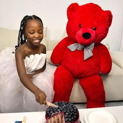 MaoGoLan Giant Teddy Bear o'yinchoq ayiq 47 dyuym, Qizil klassik katta ayiqcha o'yinchoq, Rojdestvo, Sevishganlar kuni, chaqaloqlar uchun dush, tug'ilgan kun yoki uzoq masofa uchun yoqimli va yumshoq ayiqcha sovg'asi - 4