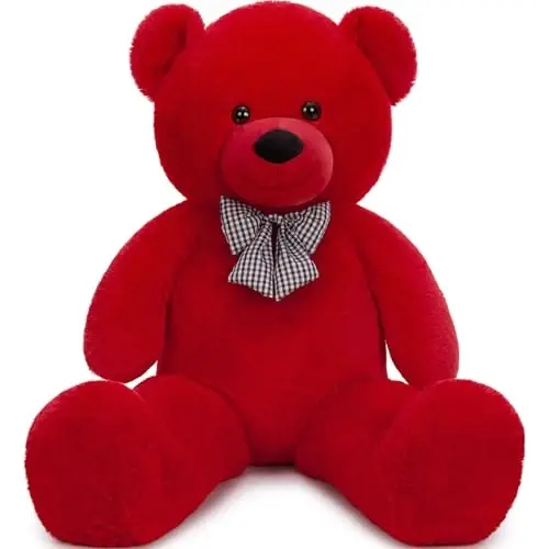 MaoGoLan Giant Teddy Bear o'yinchoq ayiq 47 dyuym, Qizil klassik katta ayiqcha o'yinchoq, Rojdestvo, Sevishganlar kuni, chaqaloqlar uchun dush, tug'ilgan kun yoki uzoq masofa uchun yoqimli va yumshoq ayiqcha sovg'asi 