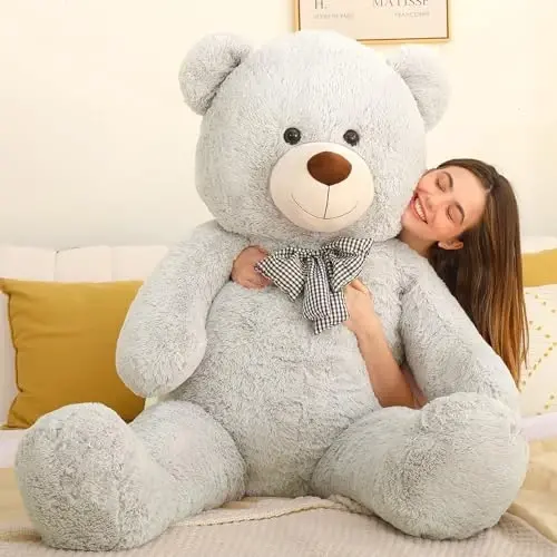 MaoGoLan Giant Teddy Bear Plush 5 Feet, Life Size Large Stuffed Animal 5 Feet,Soft and Fluffy Big Teddy Bear Gift for Baby Shower,Christmas,Valentines,Gray - 3